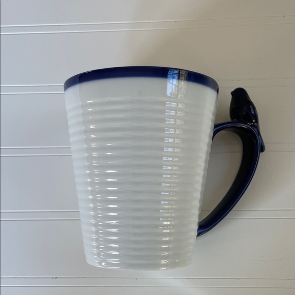 Fitz and Floyd White Mug with Blue Bird Handle Everyday White Porcelain - Picture 3 of 9